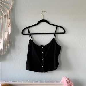BRANDY MELVILLE JOHN GALT BLACK BUTTON TANK TOP